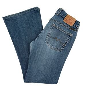 Lucky Brand Dungarees Flare Jeans 27/4 Y2K Low Rise Denim Made in USA